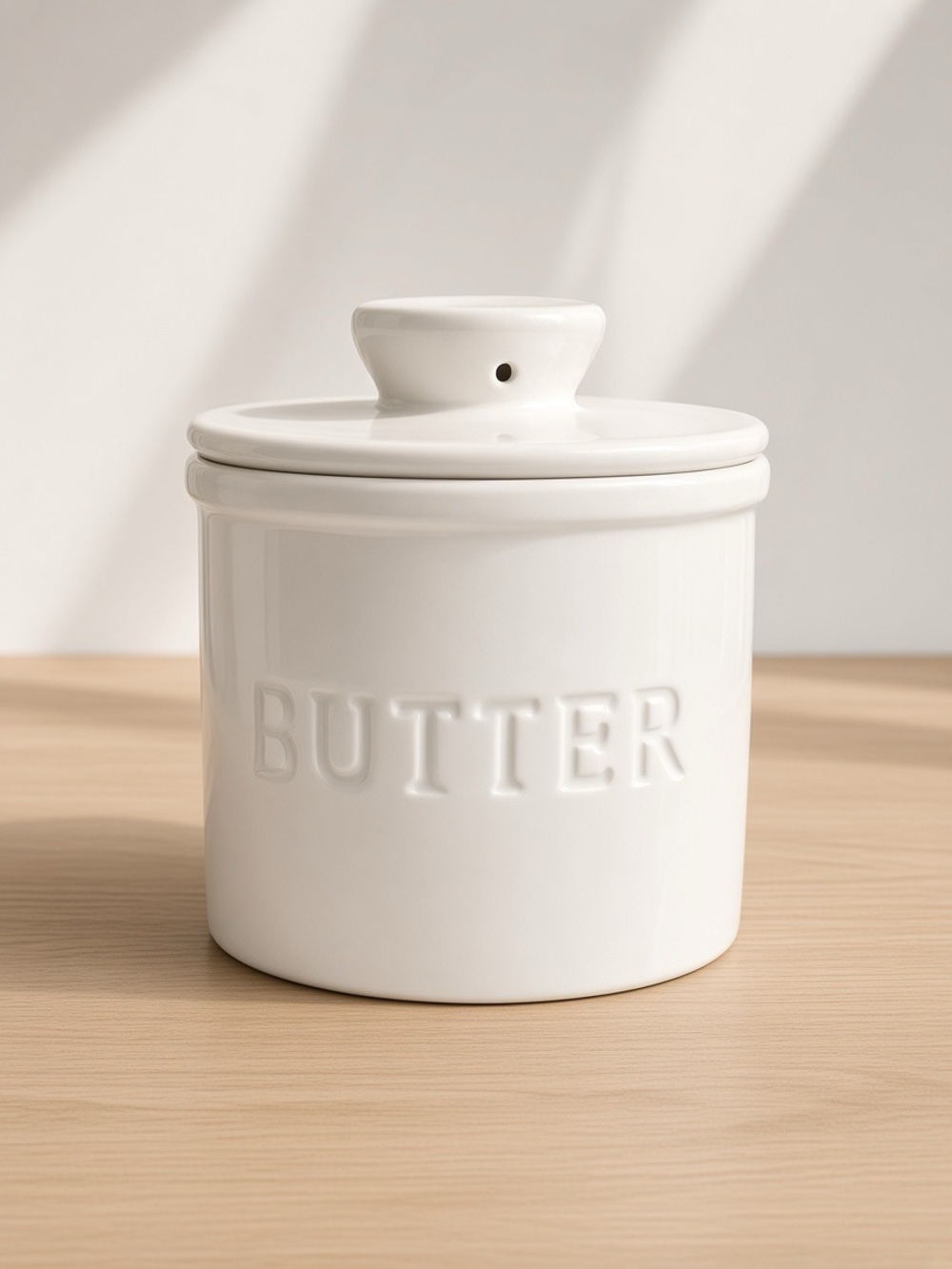 Priority Chef Classic White French Butter Crock Ceramic Keeper white